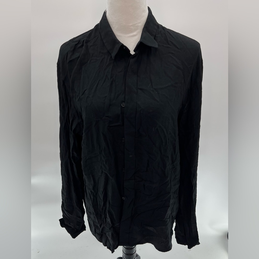 Sandro Black Long Sleeve Blouse Size XL